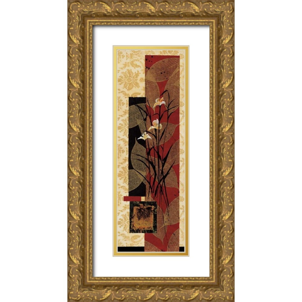 Solano, Rosa 9x18 Gold Ornate Wood Framed with Double Matting Museum Art  Print Titled - Floral Fantasy II - Walmart.com