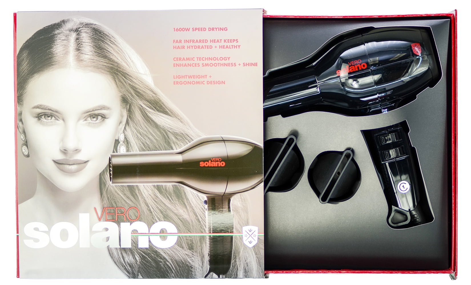 Solano Vero Rosso Professional Blow Dryer - Black