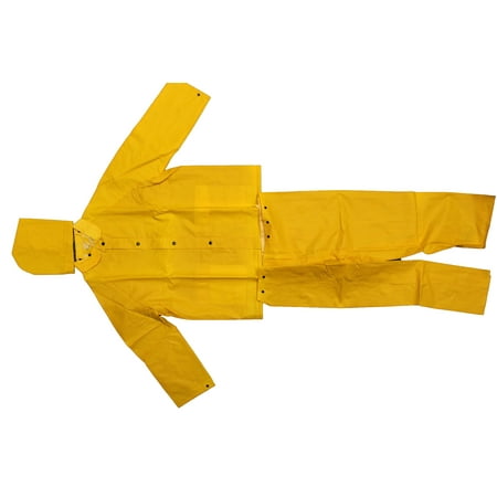 Solar 1 Clothing Rain Gear 3 Piece Set Yellow Jacket/Pants/Hood Large