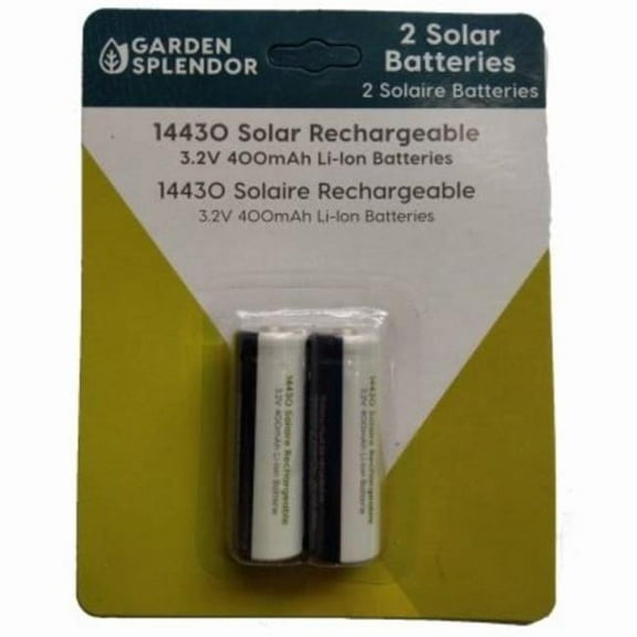 Solar 14430 Rechargeable Batteries - Pack of 2