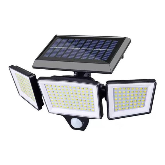 Solar 3-Head Security Lights, PIR Motion Sensor Auto On/Off, Wide Angle Lighting for Yard Garage