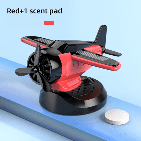 Solar 360° Rotating Airplane Car Air Freshener, Cute Dashboard Ornament, Long-Lasting Fragrance, Interior Decor&Odor Eliminator