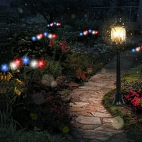 Solar 4th of July Stake Lights, Red White and Blue Lights Outdoor Decorations, Led Patriotic Lights Battery Operated for Memorial Day, July 4th, Veterans Day Outside Decor (red white blue)