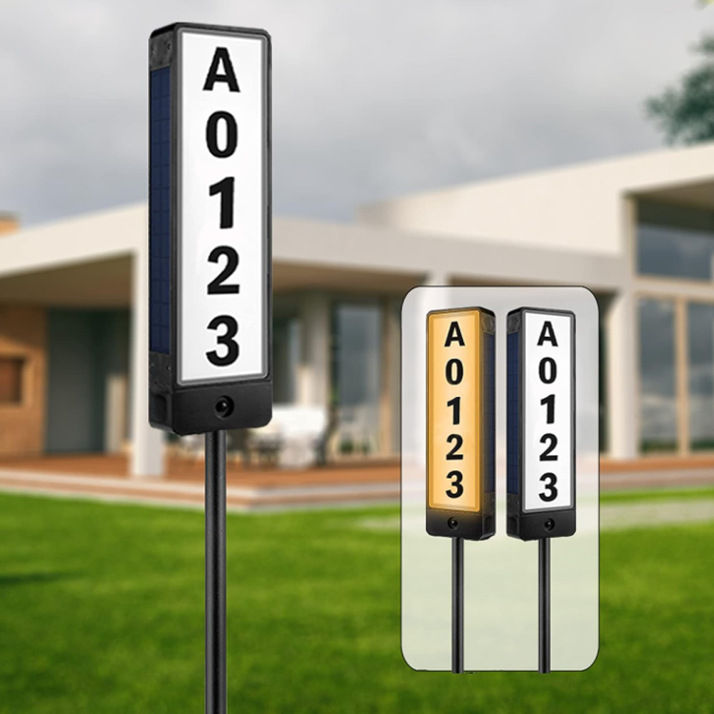 Solar Address Sign, House Numbers for Outside Double Sided Waterproof