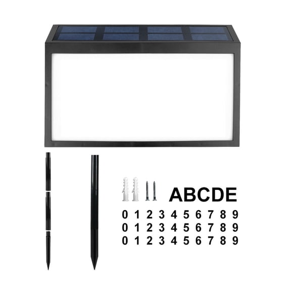 Solar Address Sign Light,Outdoor Waterproof Lighted Address Plaque,Solar Led Lighting Door Plaque Lantern for Outside,Suitable for Porch,Door and Courtyard