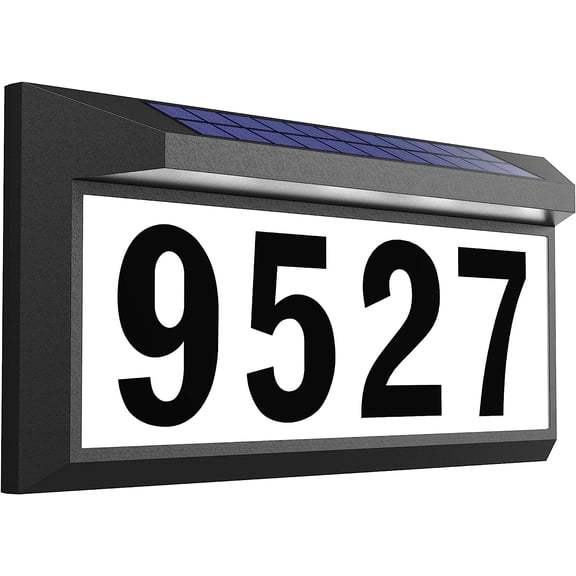 Solar Address Sign, Lighted Plaque Outdoor Waterproof, Illuminated Numbers, House Numbers for Outside | Plaque,