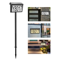 Solar Address Sign for Yard Lighted House Numbers Waterproof Illuminated Address Plaque with Stakes 22 LEDs 3 Color Lighting Modes Wall Mounted/In Ground 2 Ways for Outside Street