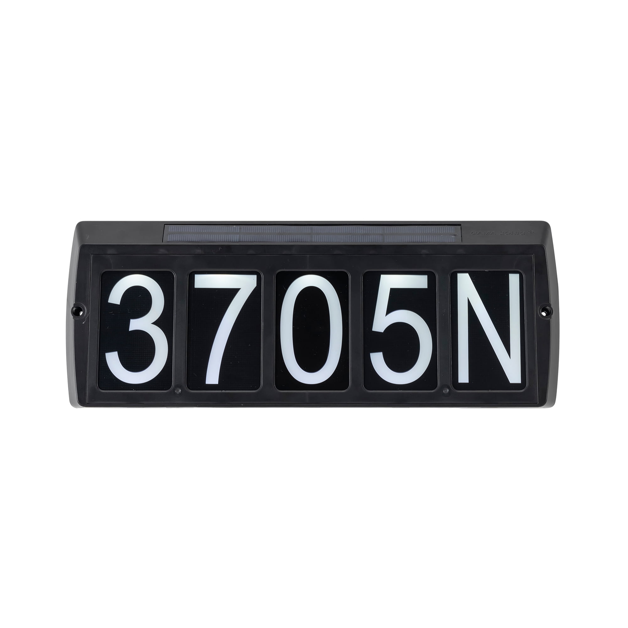 Black Solar Powered Illuminated Address Plaque with Dual Color LED