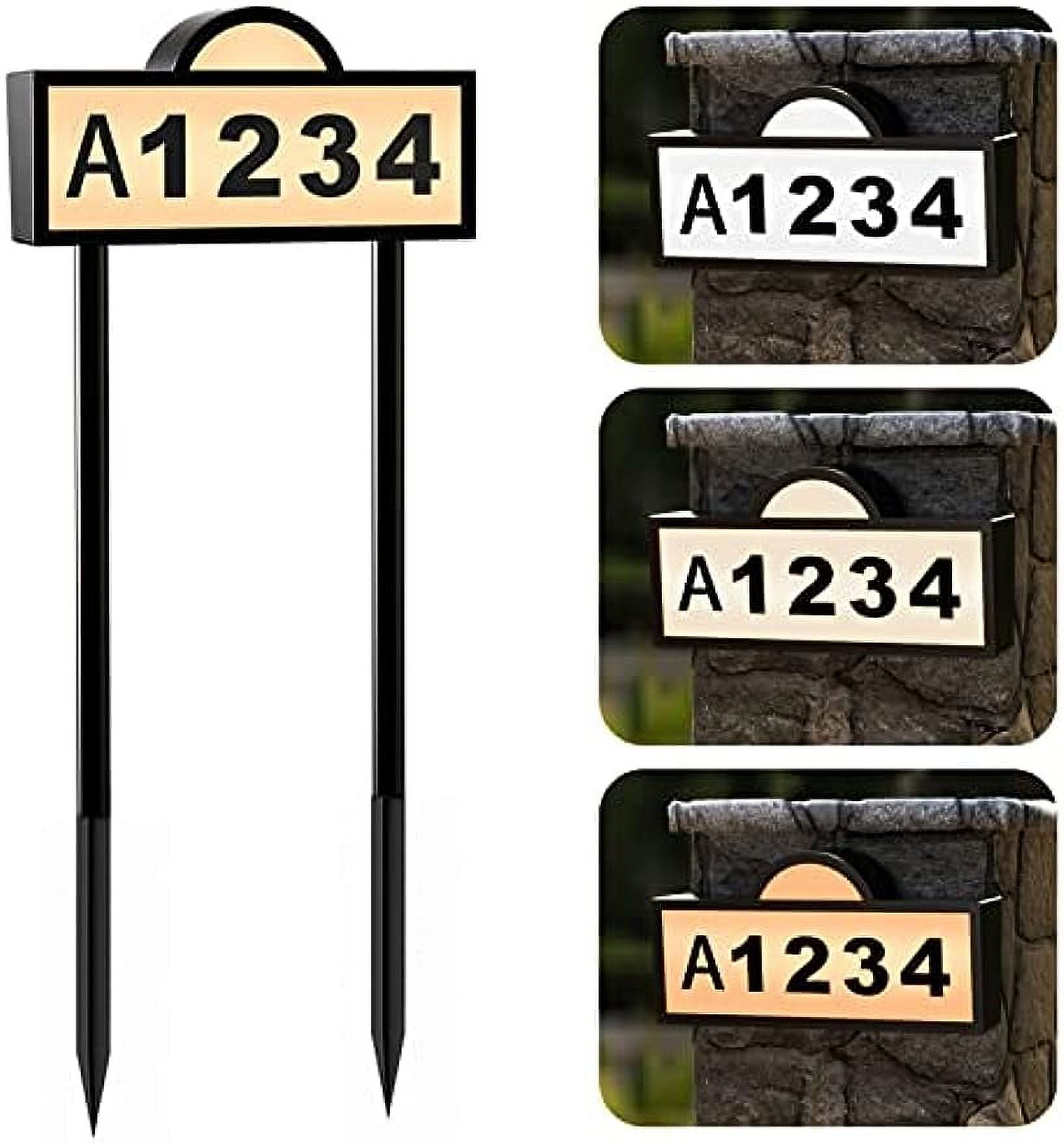 Solar Address Signs for House, Waterproof House Numbers for Outside ...