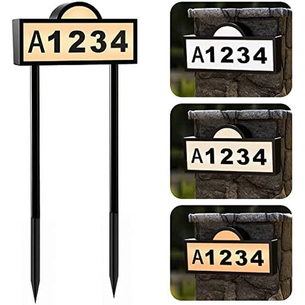 Solar Address Signs for House, Waterproof House Numbers for Outside