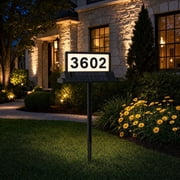 Solar Address Signs, Outdoor LED House Numbers Solar Powered Yard Address Plaque for Yard Street