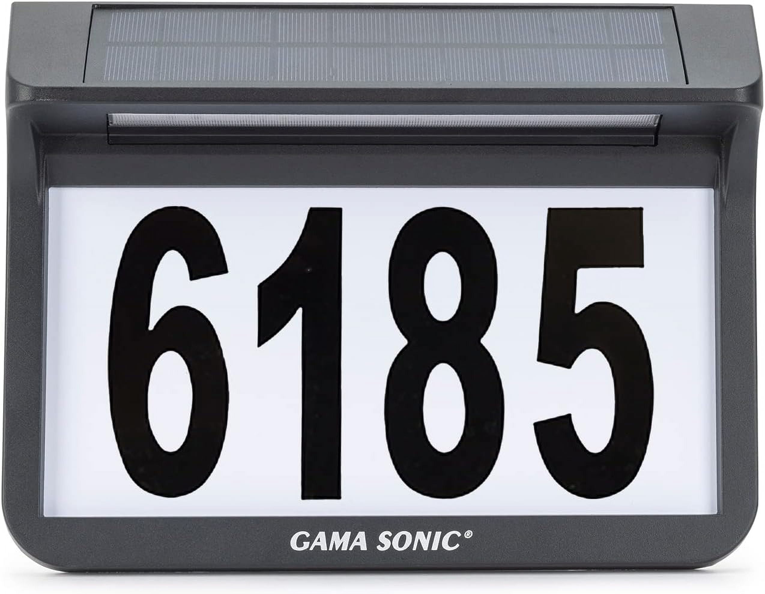 Black Solar Powered Metal Address Plaque with LED Light