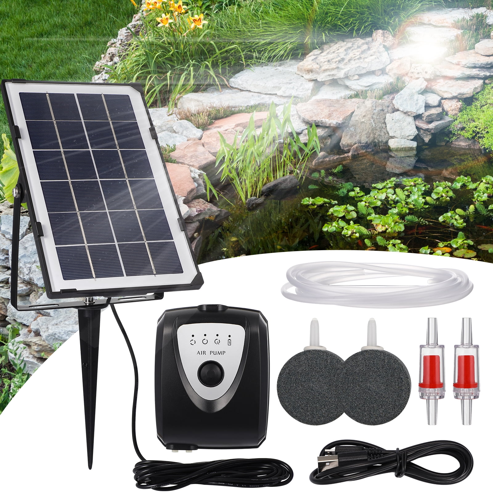 Solar Aerator for Pond Useful Reusable Premium Solar Air Pump Kit Solar Air