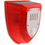 Solar Alarm Motion Detector with Sound Outdoor Motion Sensor 129db Barking Dog Strobe Light Gunshot Sound Alarm Detector Noise Maker Warning Lamp for Home Villa Yard Farm