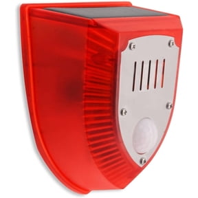Solar Alarm Motion Detector with Sound Outdoor Motion Sensor 129db Barking Dog Strobe Light Gunshot Sound Alarm Detector Noise Maker Warning Lamp for Home Villa Yard Farm