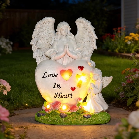 Solar Angel Garden Statue Outdoor, Praying Angel Statues Solar Figurine Lights Outdoor ,  Angel Sculpture for Garden Yard Lawn Grave Cemetery Decor,  for Mom Grandma Women