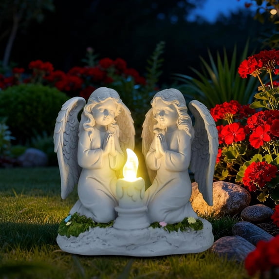 Solar Angel Garden Statue Outdoor, Praying Angel Statues Solar Figurine ...