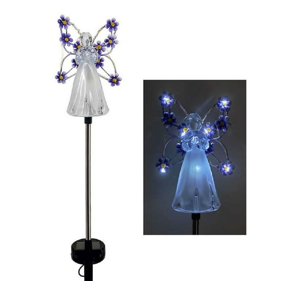 Solar Angel Lights, with 7 LEDs Solar Stake Lights Outdoor, LED Waterproof Solar Powered Decorative Light for Yard Garden Cemetery Grave Decorations Memorial Gifts