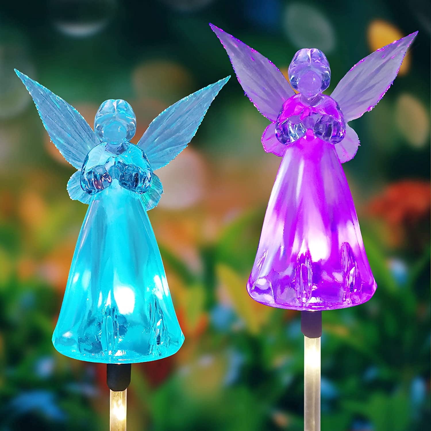 Solar Angel Lights for Outdoor Decorations 2 Pack Memorial Guardian