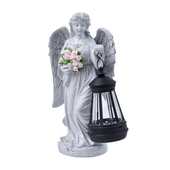Solar Angel Outdoor Garden Decor Statues – 9 inches Outdoor Sculptures with Solar Light,for Outside Yard Art Patio Balcony Front Lawn Ornaments Gifts for Mom Grandma Women,Easter