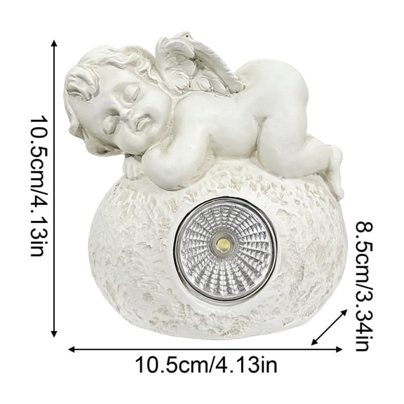 Solar Angel Statue Garden Light,Sleeping Cherub Angel Solar Light, Resin Garden Statue with LED Light, Waterproof Outdoor Solar Powered Decor for Yard, Patio, Cemetery Memorial Gifts