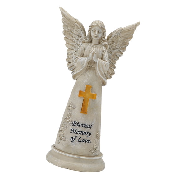 Solar Angell Statues Garden Decors Resins Praying Angell Figurines Gardens Memorial Angles for Patios Lawns Porch Decors