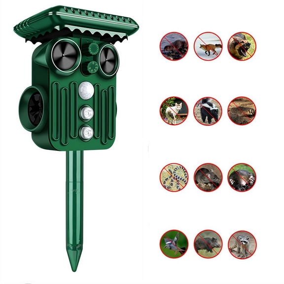 Solar Animal Repellent Outdoor, Owl-Shaped Solar Animal Repellent with Motion Sensor & Triple Repellent System for Garden, Yard, Lawn, Patio, Home Perimeter