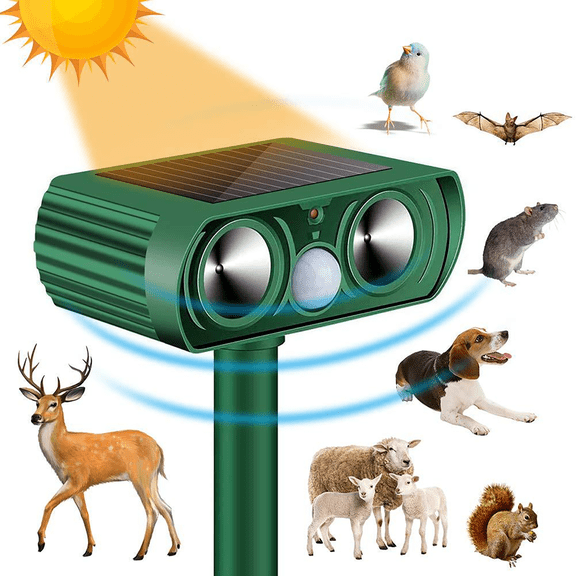 Solar Animal Repeller Outdoor Motion Sensor LED Flashing Light Waterproof for Farm Garden Yard (1 Pack)