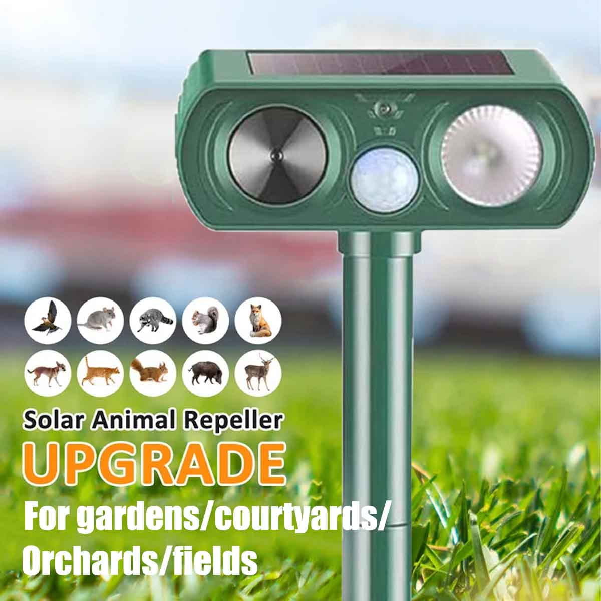 Solar Animal Repeller Outdoor for Repels Deer Raccoon Cat Dog