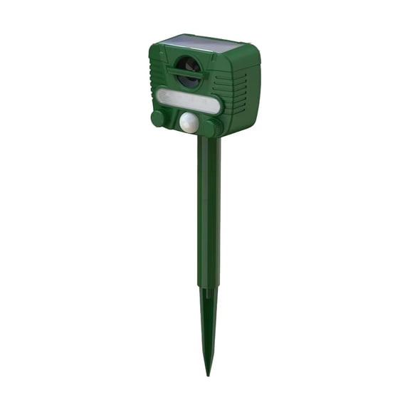 Solar Animal Repeller - Ultrasonic Pest Deterrent with Motion Sensor & LED Strobe for Garden, Yard, Farm - Weatherproof Outdoor Pest Control