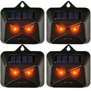 Solar Animal Repeller with Red LED Lights, Outdoor Night Guard, Animal Predator Repeller, for hicken Coop, Garden, Farm 4 PACK