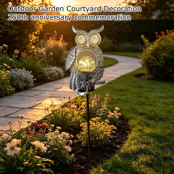 Solar Animated Owl Stake Light, 32 Inch Waterproof Garden Landscape Decor, Solar Owl Garden Decor for Outside Lawn Ornament Patio, Unique Gifts for Owls Lover,Housewarmings, Birthdays