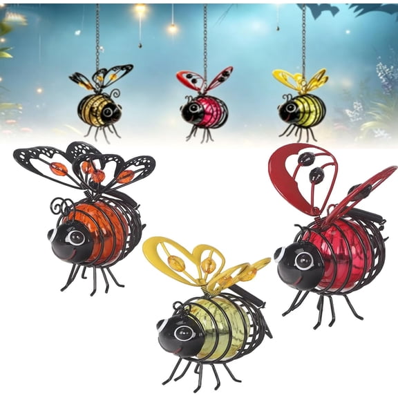 Solar Ant Lamp Outdoor Waterproof Metal Insect Decor 3D Glowing 30cm