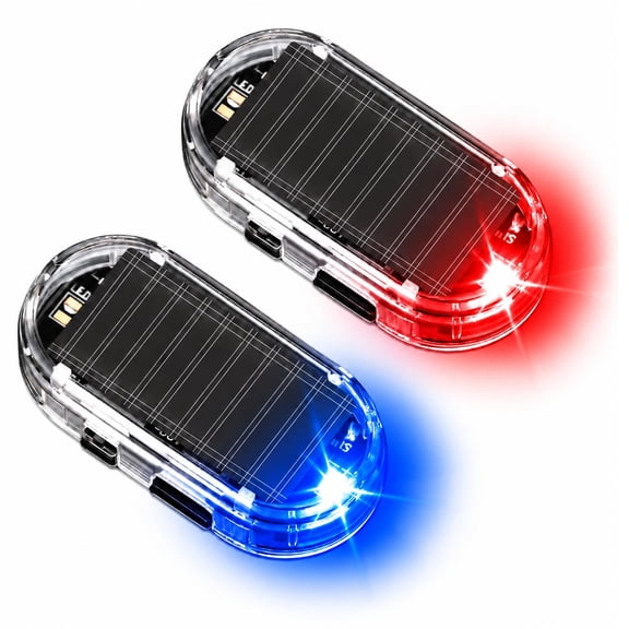 Solar Anti Theft Car Warning Light, Solar Powered Fake Alarm Decoy, LED Flashing Security Light for Vehicles, Dummy Car Alarm