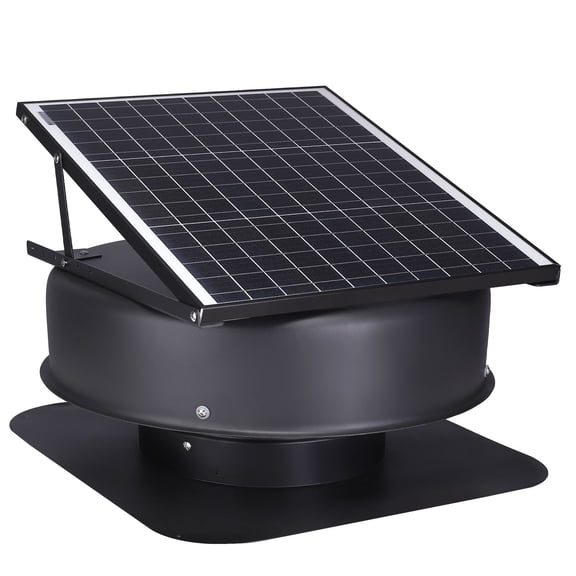 Solar Attic Fan, 42 W, 2800 CFM Large Air Flow Solar Roof Vent Fan, Low Noise and Weatherproof with 110V Smart Adapter, Ideal for Home, Greenhouse, Garage, Shop, RV, FCC Listed
