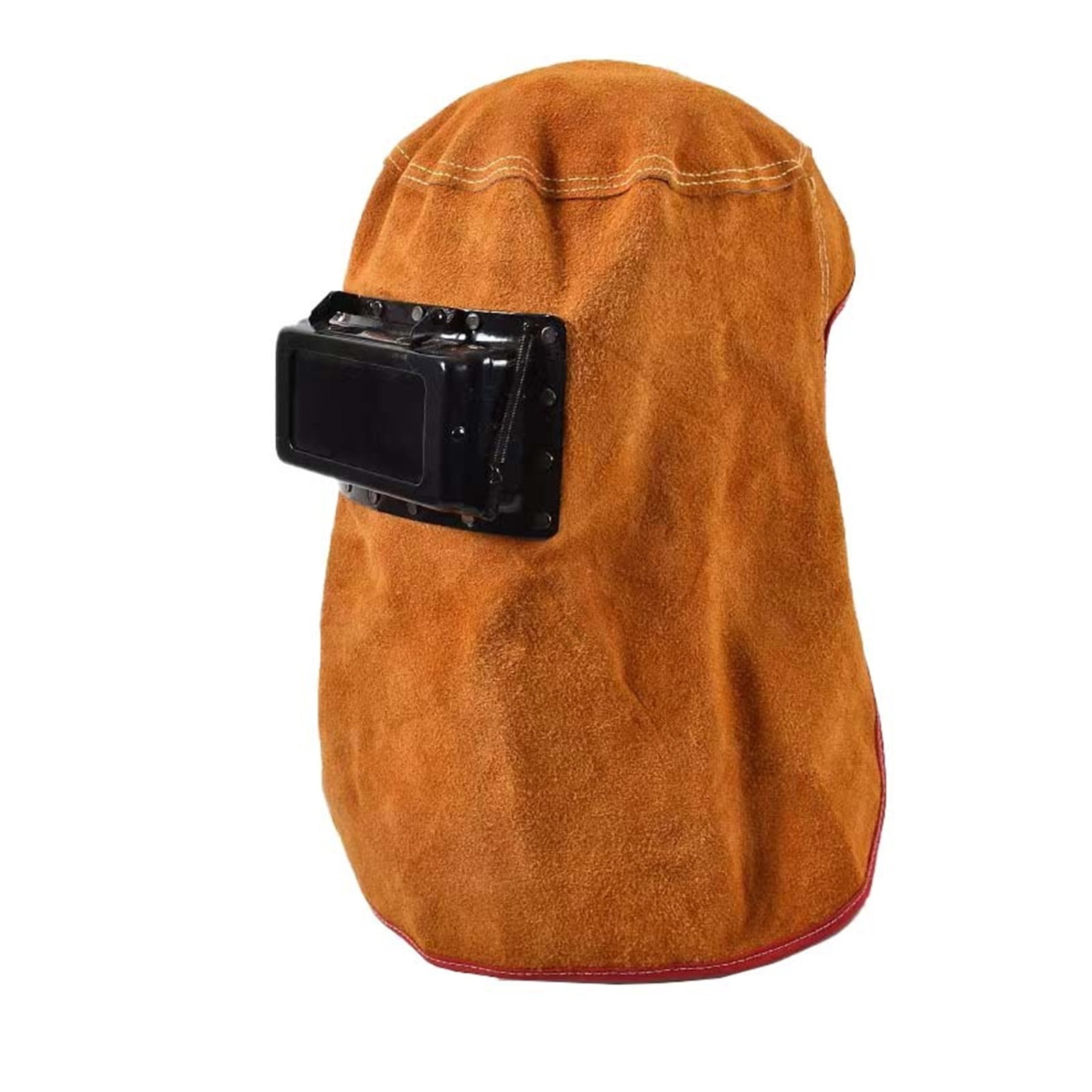 Solar Auto-Darkening Welding Helmet Mask - Leather Hood, 1/25000s Shade, Large Viewing Area (Model L508)