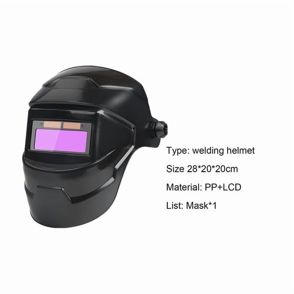 Solar Auto Darkening Welding Helmet, Clear Vision PP Material Sturdy Welder Mask with Ventilation Eye Protection for Grinding Welding