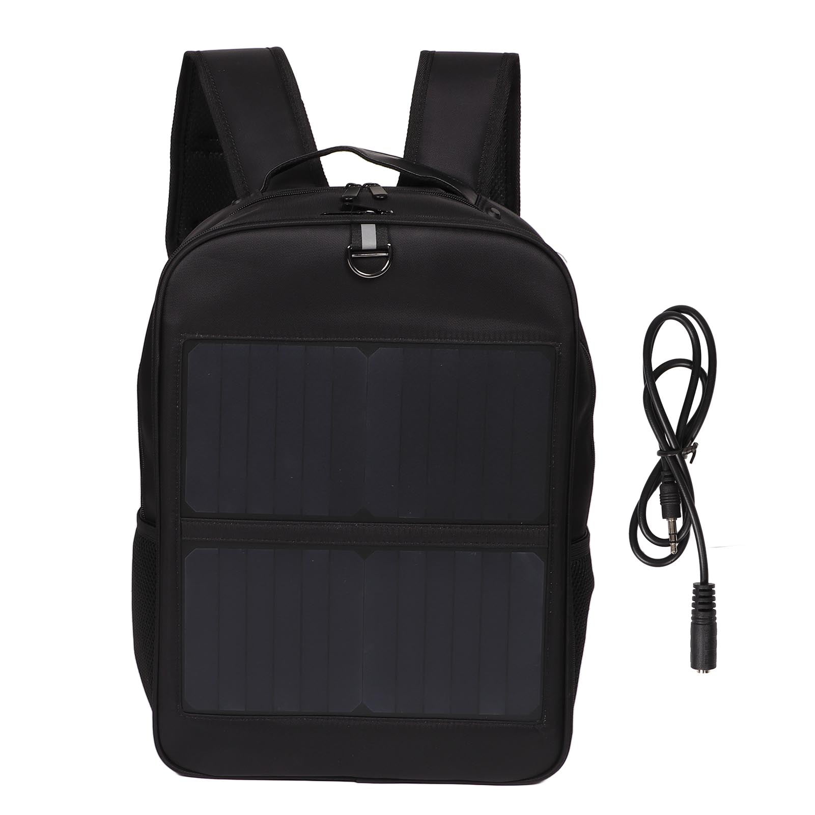 Solar Backpack, Nylon Solar Powered Backpack USB Charging Port