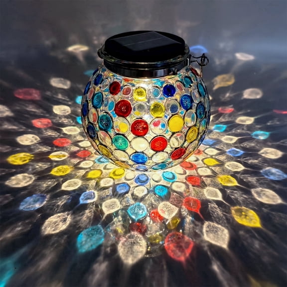 Mighty Rock Waterproof Mosaic Solar Glass Ball Light Outdoor Solar Lawn Landscape Lamp for Yard Patio Party Decor