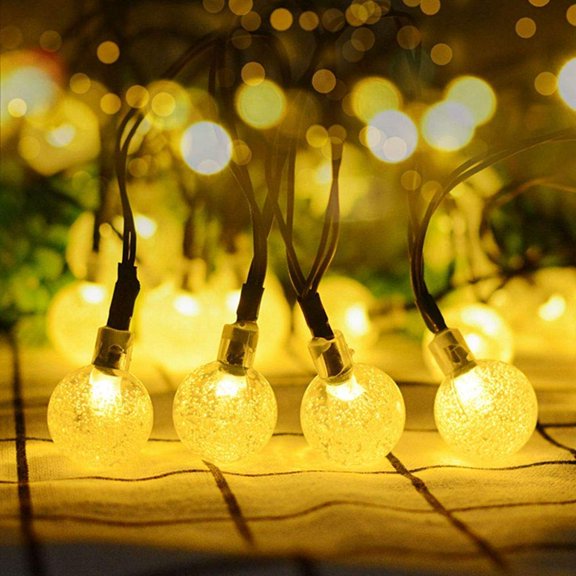 Solar Ball String Lights- 6m 30LED Solar Crystal Grobe Ball String Lights Solar String Lights Outdoor Waterproof.