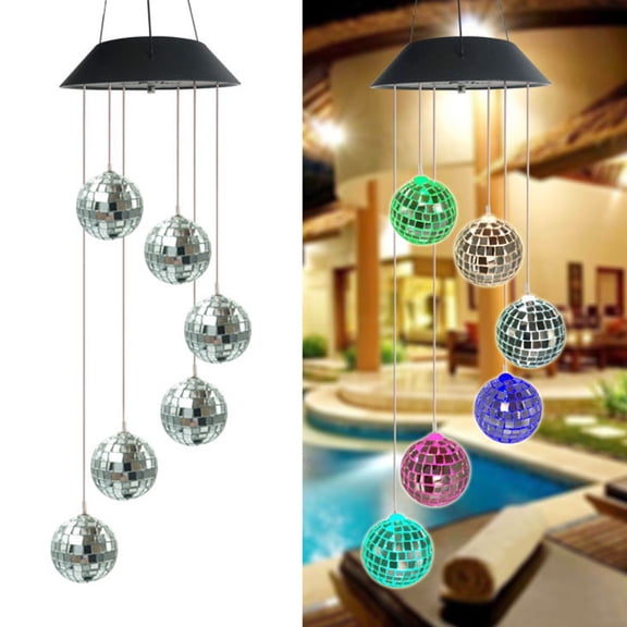 Solar Ball Wind Chimes,Color Changing Garden Lights Wind Chime for Outdoor Decoration of Terraces,Hanging Patio Decor,Garden Lover Gifts,Christmas Gifts,Memorial Gifts WindChime