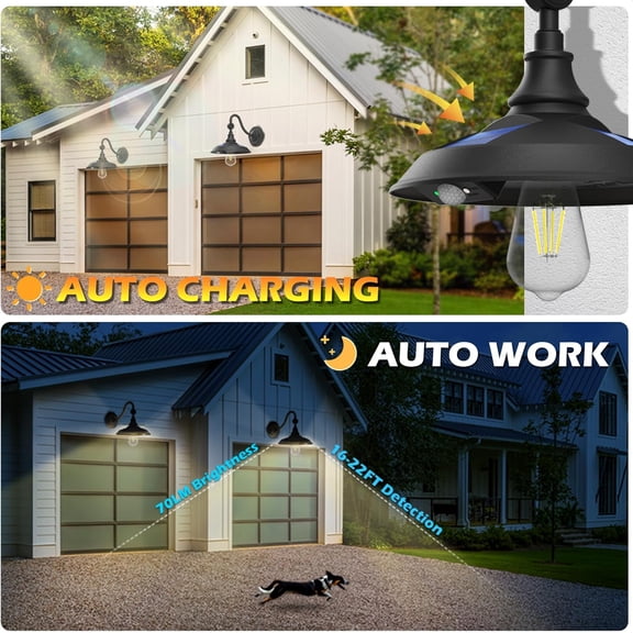 Solar Barn Lights - 2 Pack