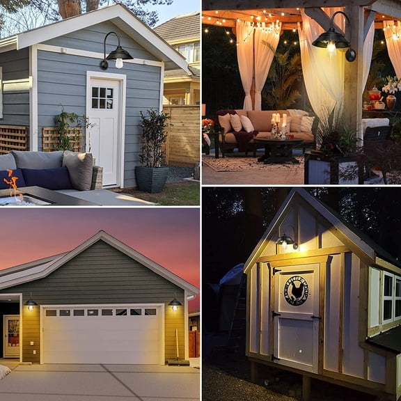 Solar Barn Lights Outdoor, Vintage Rustic Solar Chicken Coop Light with 3 Lighting Modes & Motion Sensor, Waterproof Outdoor Wall Mount Light for Barn, Shed, Chicken Coop