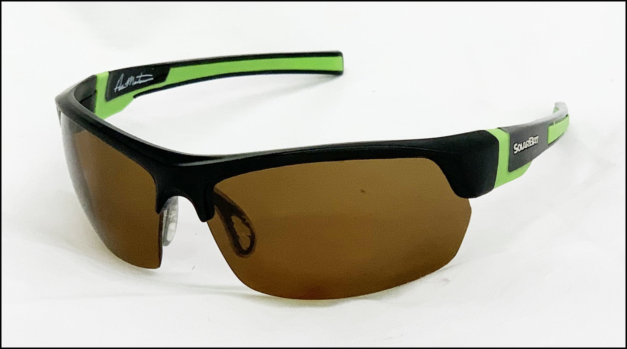 Solar Bat Eye Protection The Natural 1 Lime Green with Polarized Lenses Amber
