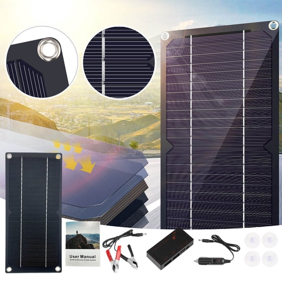 Solar Battery Charger 12V Portable Power Solar Panel Solar Trickle Car Battery Charger Maintainer For Car Truck Boat RV Motorcycle Marine Trailer Battery Plug And Play62779