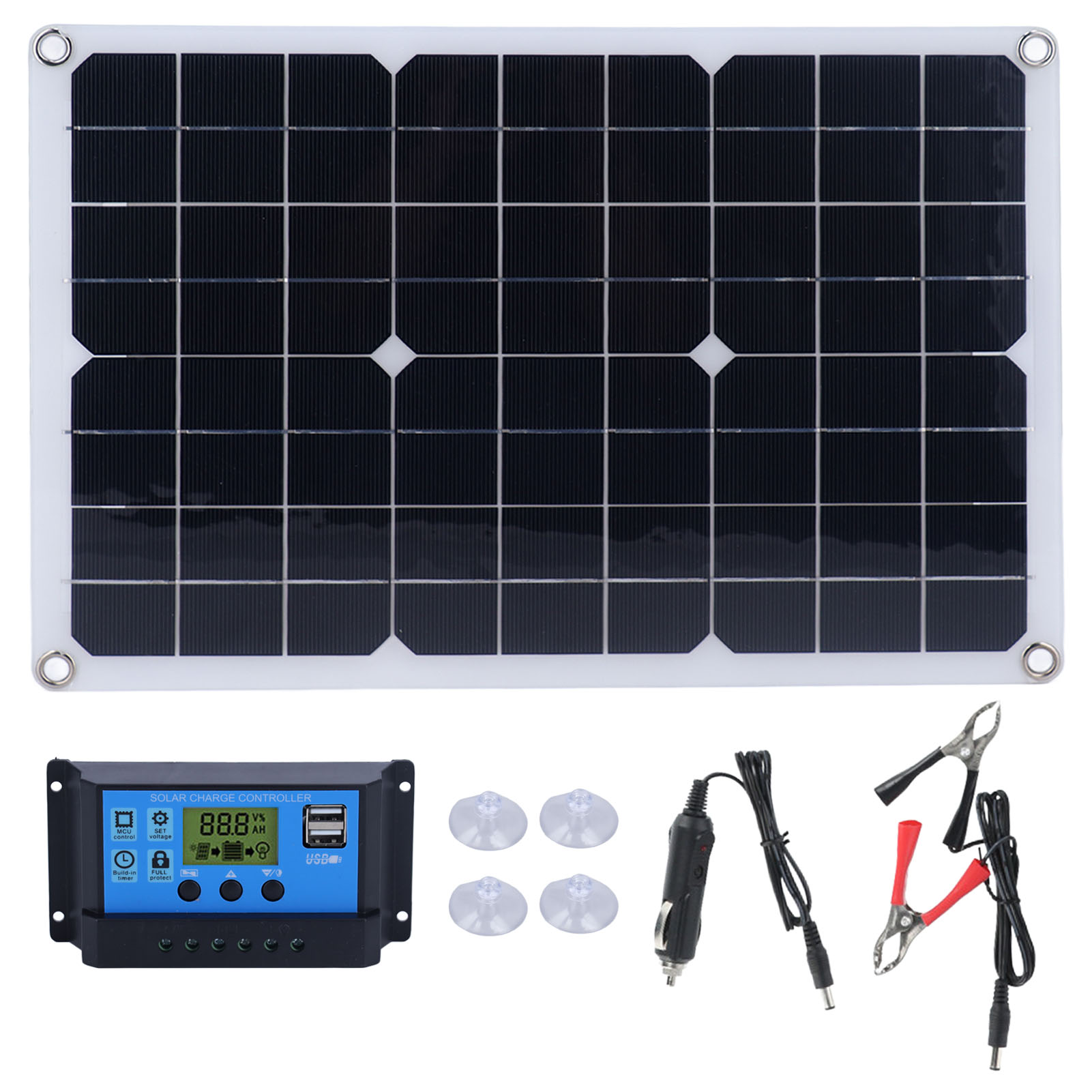 Solar Battery Charging Panel 50W Monocrystalline DC 18V Portable Solar ...