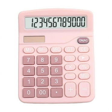Solar Battery Office Calculator with Large LCD Display Big Sensitive Button, Dual Calculators - Pink, 14x11