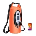 thumbnail image 1 of Solar/Battery Powered Multi-Functional Waterproof Backpack, Bluetooth Speaker, IP66 Waterproof Dry Bag, Heavy Duty Roll Top Closure, Large Capacity Bag for Camping, Hiking, Traveling (Orange 10L), 1 of 9