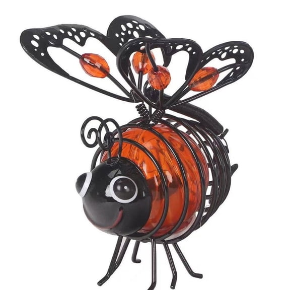 Solar Bee Lights Animals Garden Decor - Metal LED Hanging Lamp, Weatherproof, Auto Dusk to Dawn, Outdoor for Terraces, Lawns, Backyard, Balcony, 1 Pack