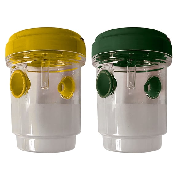 Solar Bee Traps for Outside, Hanging Wasp Trap Outdoor, Carpenter Bees Control for Garden Patio Deck with LED Light Reusable Design (Green+Yellow)